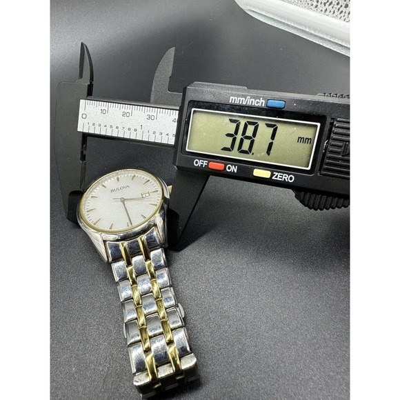 Bulova Two Tone Stainless Steel / Gold Plated Men's Dress Watch 98B134 Works - Picture 9 of 9